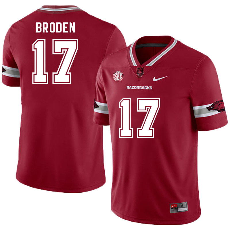 Men #17 Tyrone Broden Arkansas Razorback College Football Jerseys Stitched Sale-Alternate Cardinal - Click Image to Close
